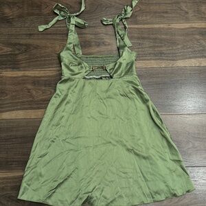 Silk Green Mini Dress